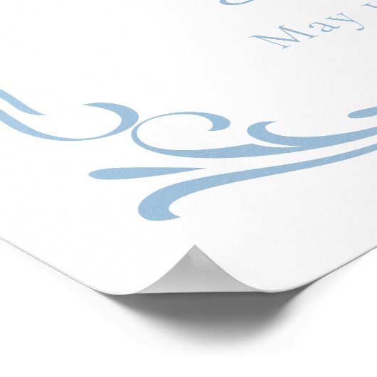 Schattigee Franse Blueberry Pannenkoek Baby shower Poster (Hoek)