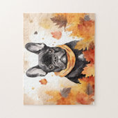 Schattigee Franse buldog/herfst/Herfst Legpuzzel (Verticaal)