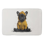 Schattigee Franse buldog met regenjas Badmat (Voorkant)