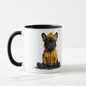 Schattigee Franse buldog met regenjas Mok (Links)