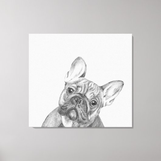 Schattigee Franse Bulldog 12"x 12"verpakte canvasd Canvas Afdruk (Voorkant)