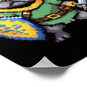 Schattigee Franse Bulldog als retro videogame Poster (Hoek)