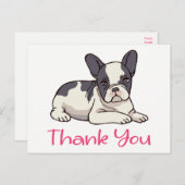 Schattigee Franse Bulldog Bedankt Frenchie Puppy D Briefkaart (Voorkant / Achterkant)