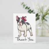 Schattigee Franse Bulldog Bedankt Frenchie Puppy D Briefkaart (Staand voorkant)