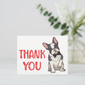 Schattigee Franse Bulldog Bedankt Frenchie Puppy D Briefkaart (Staand voorkant)