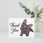 Schattigee Franse Bulldog Bedankt Frenchie Puppy D Briefkaart (Staand voorkant)