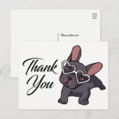 Schattigee Franse Bulldog Bedankt Frenchie Puppy D Briefkaart (Voorkant / Achterkant)
