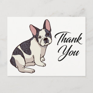 Schattigee Franse Bulldog Bedankt Frenchie Puppy D Briefkaart