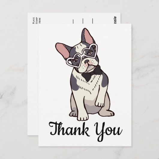 Schattigee Franse Bulldog Bedankt Frenchie Puppy D Briefkaart (Voorkant / Achterkant)