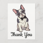Schattigee Franse Bulldog Bedankt Frenchie Puppy D Briefkaart (Voorkant)