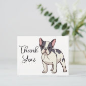 Schattigee Franse Bulldog Bedankt Frenchie Puppy D Briefkaart (Staand voorkant)