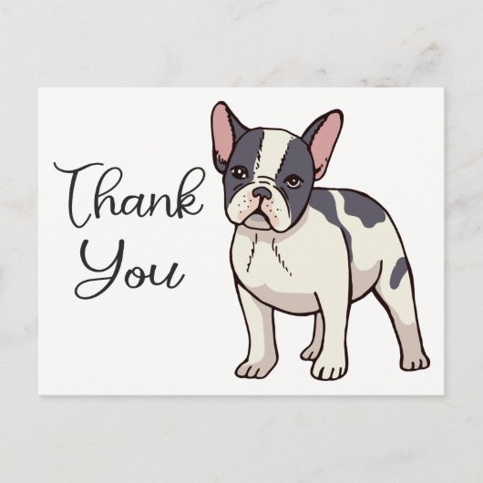 Schattigee Franse Bulldog Bedankt Frenchie Puppy D Briefkaart (Voorkant)