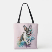 Schattigee Franse Bulldog Blush Tote Bag (Achterkant)