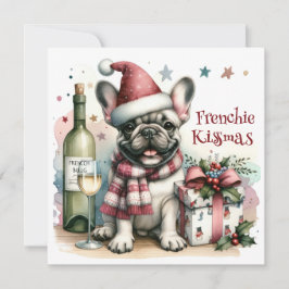 Schattigee Franse Bulldog Christmas Frenchie Funny Feestdagenkaart