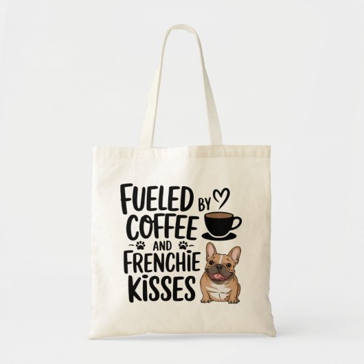 Schattigee Franse Bulldog Coffee Lover Frenchie Mo Tote Bag (Voorkant)