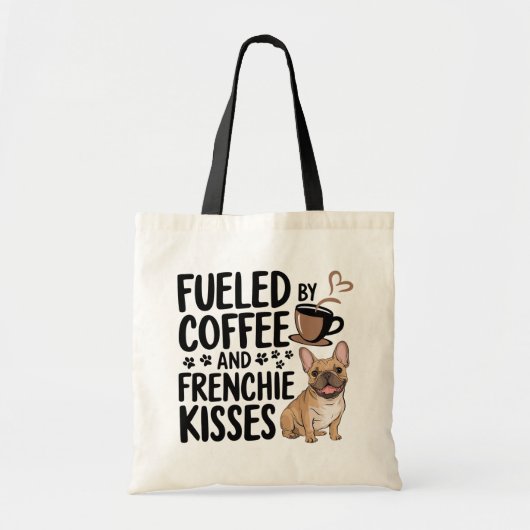 Schattigee Franse Bulldog Coffee Lover Frenchie Mo Tote Bag (Voorkant)