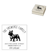 Schattigee Franse Bulldog Familienaam Retouradres Rubberstempel (Gestempeld)