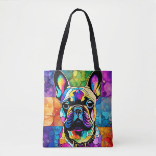 Schattigee Franse Bulldog "Frenchie" Kleurrijk Tas