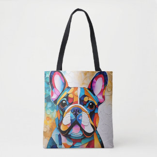 Schattigee Franse Bulldog "Frenchie" Kleurrijk Tas