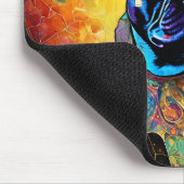 Schattigee Franse Bulldog "Frenchie" Kleurrijke Mo Muismat (Hoek)