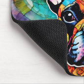 Schattigee Franse Bulldog "Frenchie" Kleurrijke Mo Muismat (Hoek)