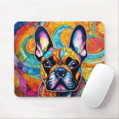 Schattigee Franse Bulldog "Frenchie" Kleurrijke Mo Muismat (Met muis)