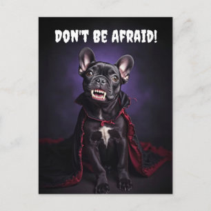 Schattigee Franse Bulldog Frenchie Vampire Hallowe Feestdagenkaart