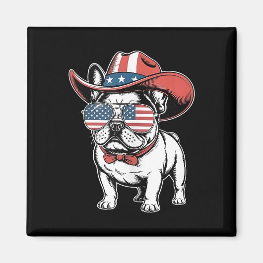 Schattigee Franse Bulldog Funny Dog Verenigde Stat Magneet (Voorkant)