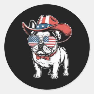 Schattigee Franse Bulldog Funny Dog Verenigde Stat Ronde Sticker