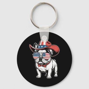 Schattigee Franse Bulldog Funny Dog Verenigde Stat Sleutelhanger