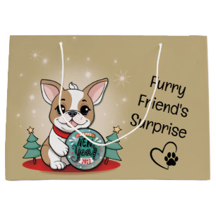 Schattigee Franse Bulldog Funny Happy New Year Groot Cadeauzakje