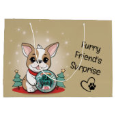 Schattigee Franse Bulldog Funny Happy New Year Groot Cadeauzakje (Achterkant)