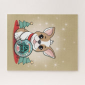 Schattigee Franse Bulldog Funny Happy New Year Legpuzzel (Horizontaal)