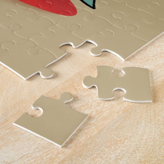 Schattigee Franse Bulldog Funny Happy New Year Legpuzzel (Zijkant)