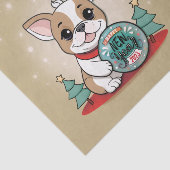 Schattigee Franse Bulldog Funny Happy New Year Tissuepapier (Detail)