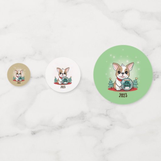 Schattigee Franse Bulldog Funny Oudejaarsavond Fee Confetti (Achterkanten)