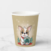 Schattigee Franse Bulldog Funny Oudejaarsavond Fee Papieren Bekers (Voorkant)