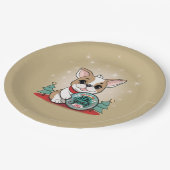 Schattigee Franse Bulldog Funny Oudejaarsavond Fee Papieren Bordje (Gekanteld)