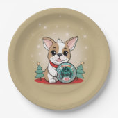 Schattigee Franse Bulldog Funny Oudejaarsavond Fee Papieren Bordje (Voorkant)