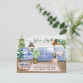 Schattigee Franse Bulldog Gezellige Nieuwe Huis Ve Aankondigingskaart (Staand voorkant)