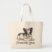Schattigee Franse Bulldog Gift Puppy Dog Frenchie Grote Tote Bag (Voorkant)