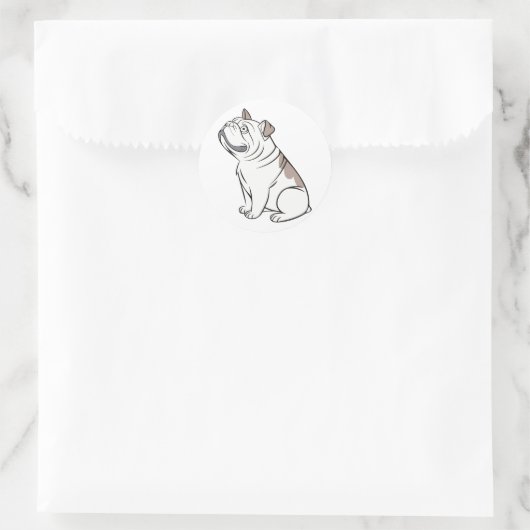 Schattigee Franse Bulldog Grappig Ronde Sticker (Tas)