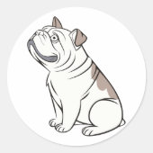 Schattigee Franse Bulldog Grappig Ronde Sticker (Voorkant)