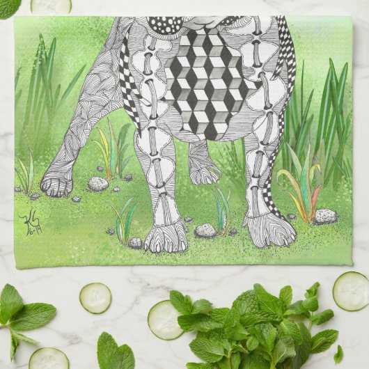 Schattigee Franse Bulldog Lover keukenhanddoek (Gevouwen)