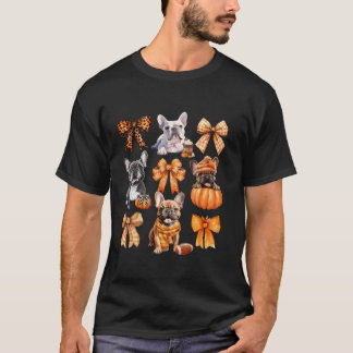 Schattigee Franse Bulldog Lovers Coquette Bows Pum T-shirt