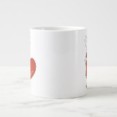 Schattigee Franse Bulldog met een rood hart Grote Koffiekop (Voorkant)