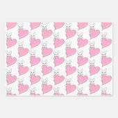 Schattigee Franse Bulldog met een rood hart Inpakpapier Vel (Voorkant 3)