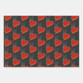 Schattigee Franse Bulldog met een rood hart Inpakpapier Vel (Voorkant 2)