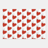Schattigee Franse Bulldog met een rood hart Inpakpapier Vel (Voorkant)