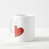 Schattigee Franse Bulldog met een rood hart Koffiemok (Voorkant links)